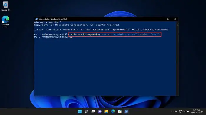 How To Add Users To Administrators Group Using Windows PowerShell 2 本地用户添加管理员帐户