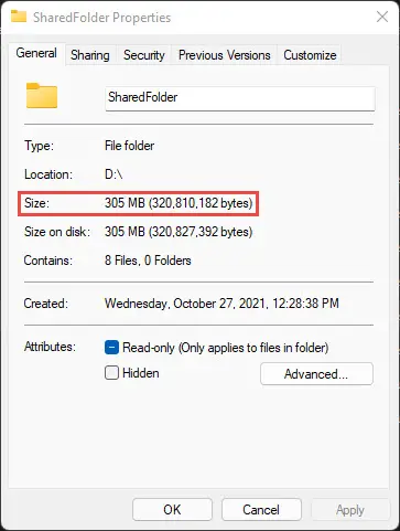 How To Show Folder Size In Windows 5 属性