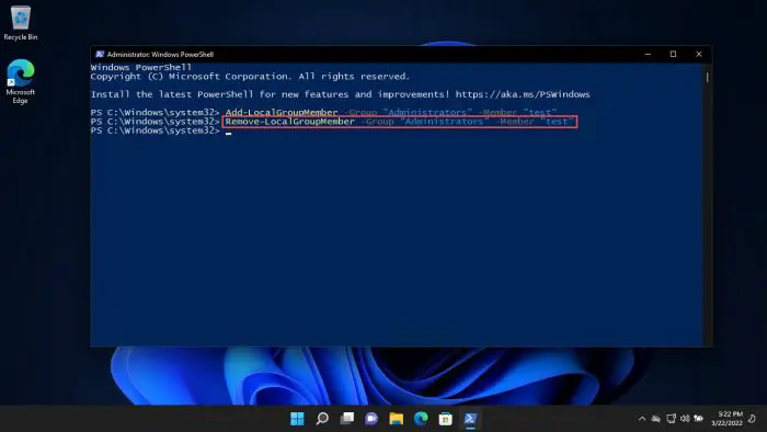 How To Add Users To Administrators Group Using Windows PowerShell 3 从管理员删除本地用户组