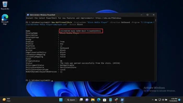 阻止应用程序使用PowerShell 1