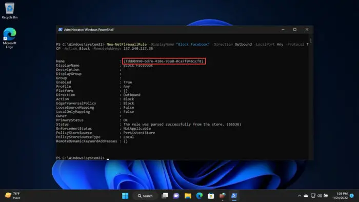 使用PowerShell 1块IP地址或网站