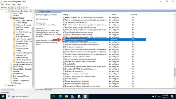 启用策略禁用保存在Chrome浏览器历史