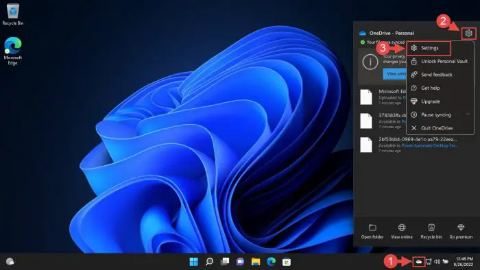 打开OneDrive设置1