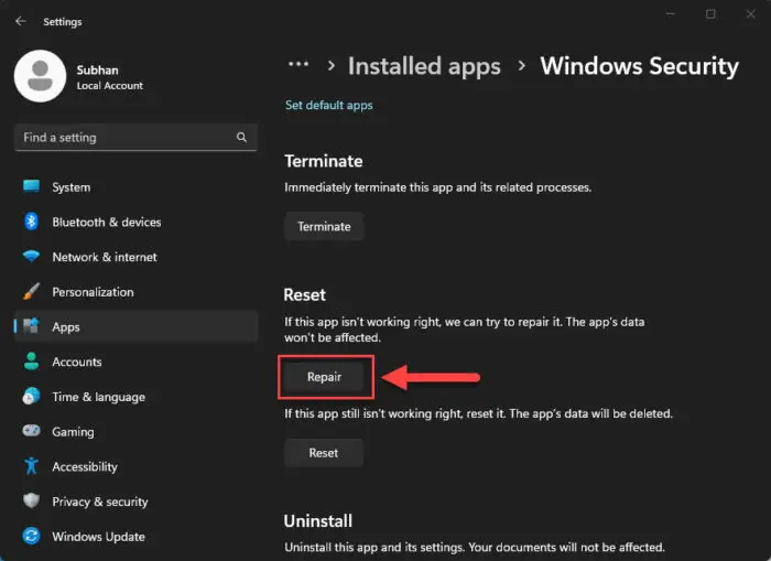 修复Windows安全