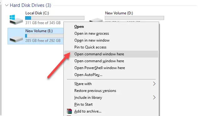 回到命令提示符在Windows 2018年10月10日更新(Win + X菜单下)4