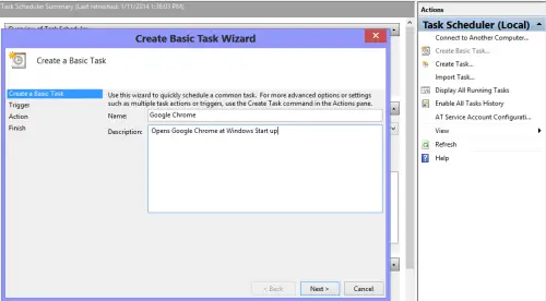 任务调度程序在Windows 8