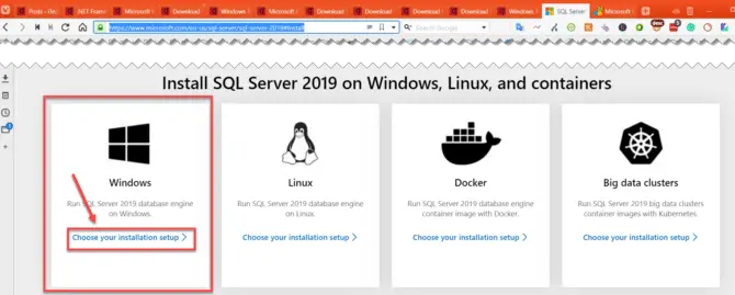 下载SQL Server 2019为Windows